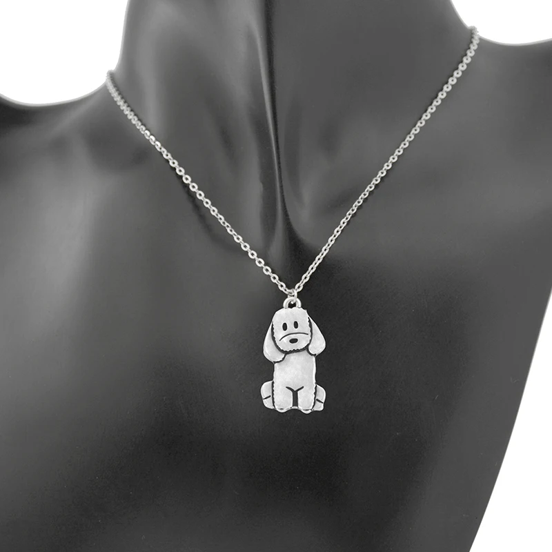 Poodle & Labradoodle Dog Puppy Pendant Necklace For Women Men Stainless Steel long Chain Dog Mom Lover Necklace Kids Jewelry