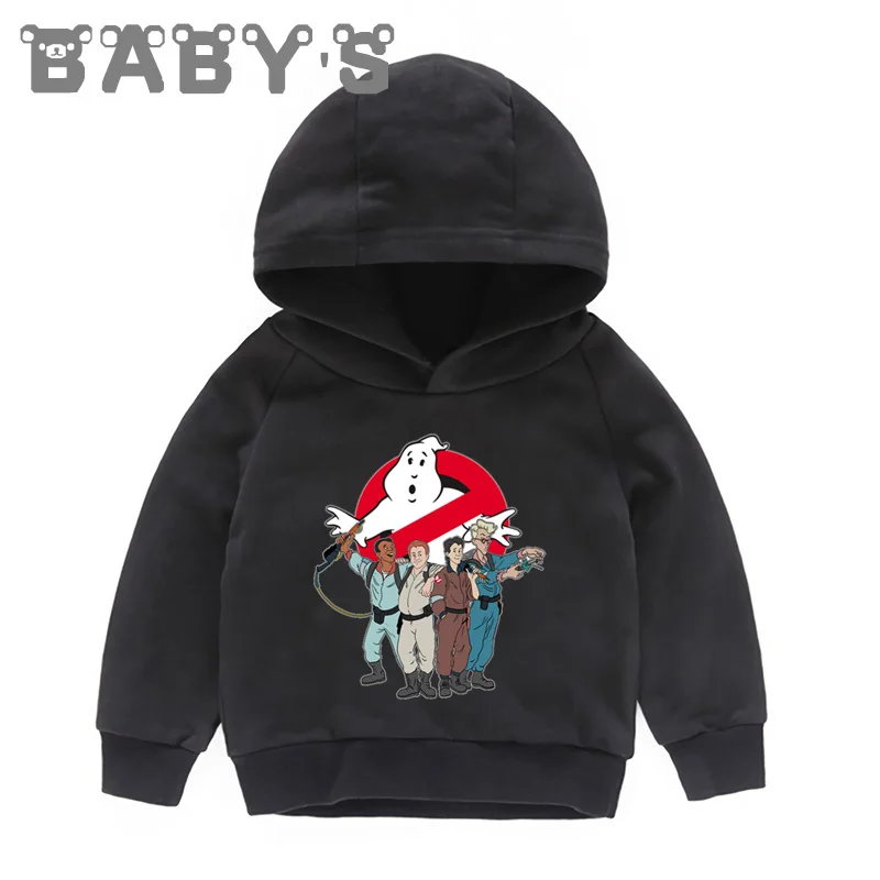 Old School Ghostbuster Cartoon Children Hooded Hoodies Funny Kids Sweatshirts Cute Baby Pullover Tops Girls Boys Clothes,KMT5224