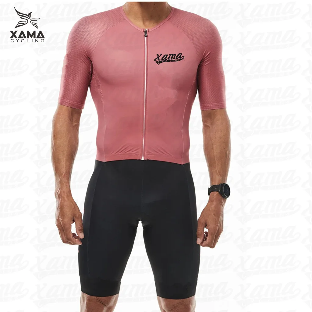 Man Xama Cycling Short-Sleeved Triathlon Suit Mountain Bike Quick-Drying Sweat-Wicking Riding Running Skating Swimming Clothing