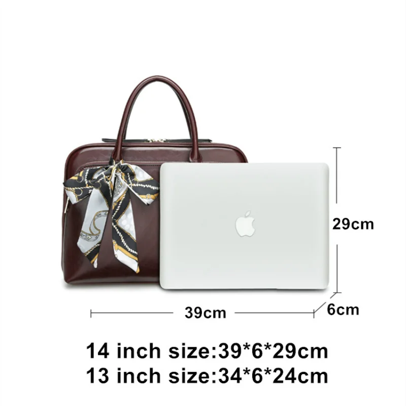 2024 Fashion Office Women Leather Laptop Bag For Macbook Air Dell HP 13\