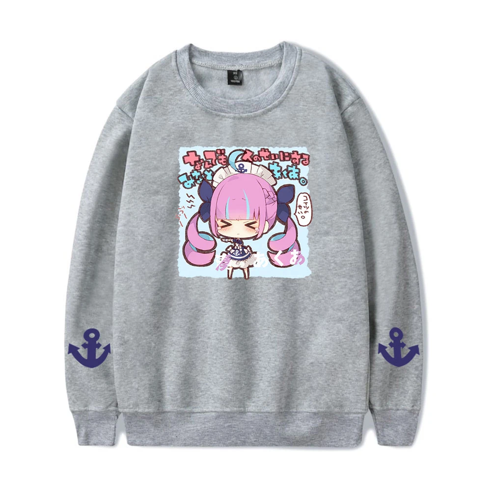 

HOLOLIVE VTuber minato aqua Print Loose Tops Sweater Series Women/Men Clothes Turtlenecks Youthful Kawaii Oversized Sweatshirt