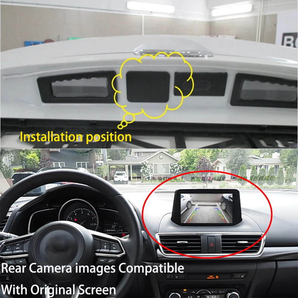 ZJCGO Car Rear View Reverse Back Up Parking Camera for Mazda 3 Mazda3 Axela Sedan BM 2013~2018