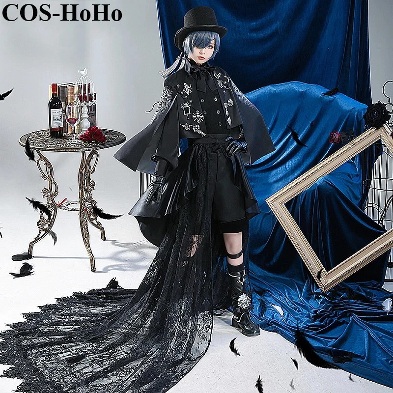 

COS-HoHo Anime Black Butler Ciel Phantomhive 15th Anniversary Commemorative Dress Elegant Uniform Cosplay Costume Men Outfit