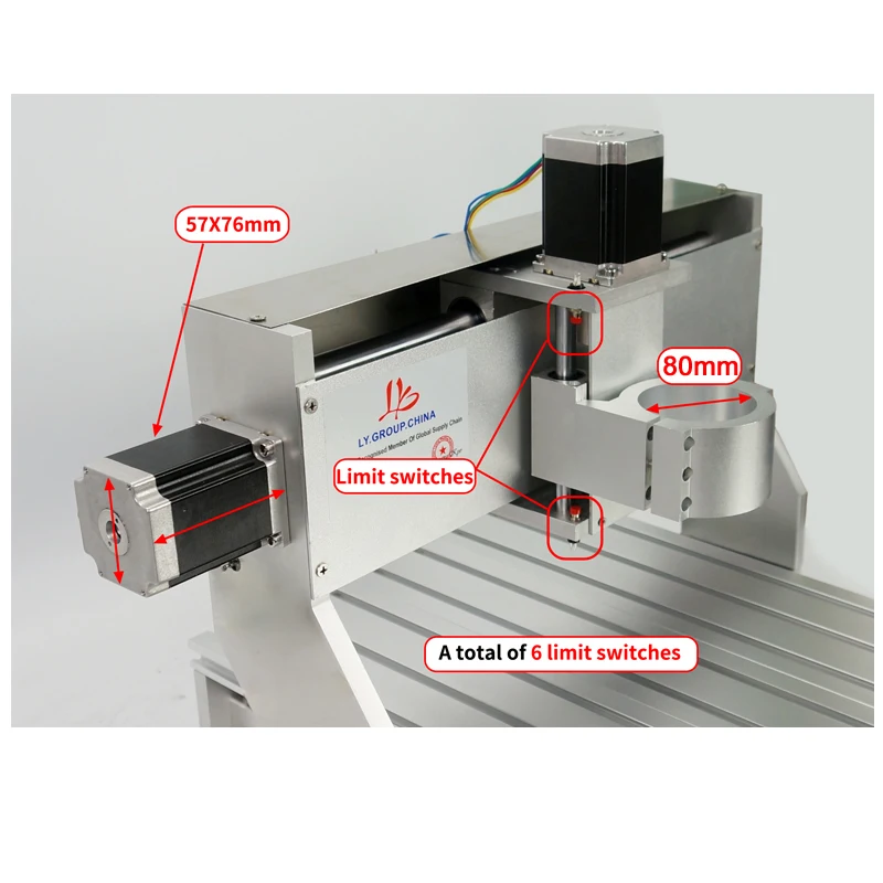 Imagem -06 - Diy Mini Cnc Metal Gravura Milling Machine Frame Kit Madeira Router Torno com Passo Motor Eixo Rotativo 3020 3040 6040