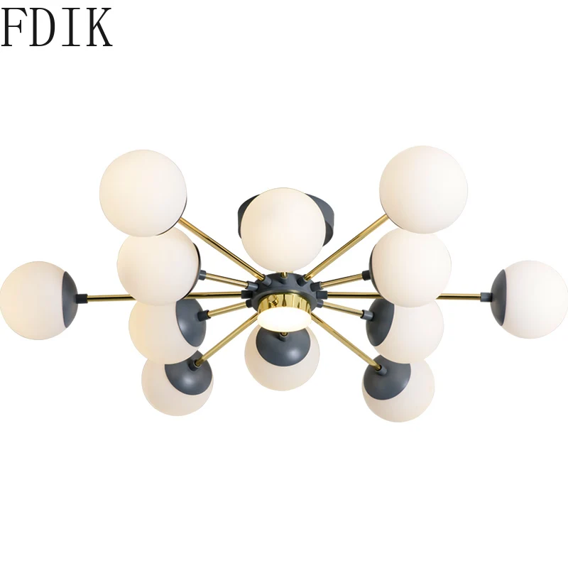 

The New Glass Ceiling Light Modern Simple Magic Bean Ceiling Lamp for Bedroom Living/dining Room Loft Indoor Decor Lighting E27