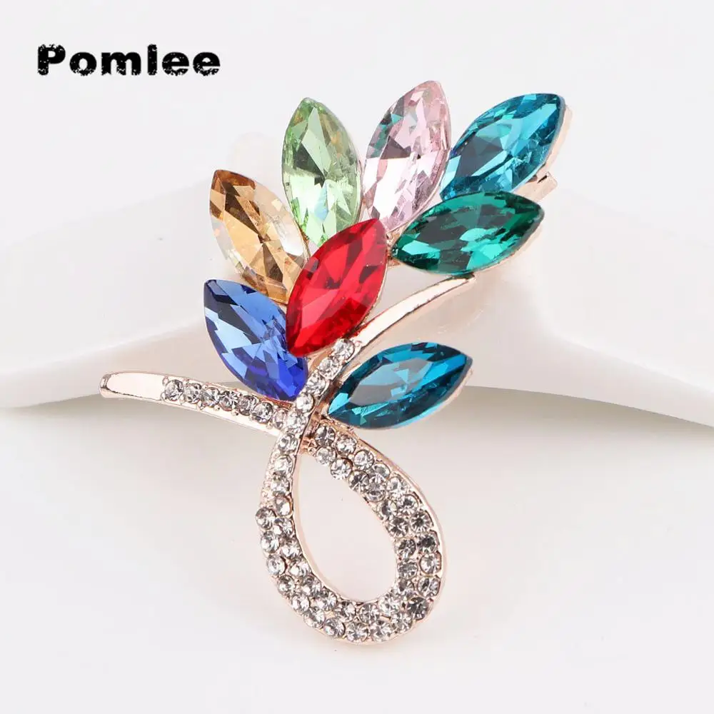 Pomlee 13 Colors Bowknot Crystal Brooches For Women Wedding Accessories Regalos Para Enfermeras Blouse Medicale Femme