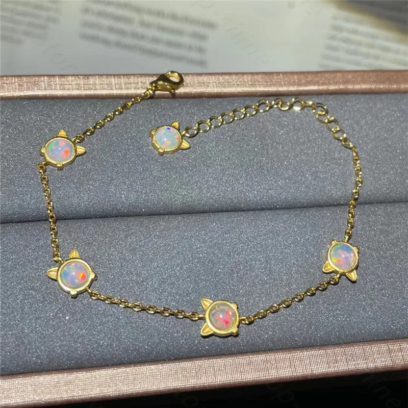 

Summer new style 925 silver inlaid natural opal bracelet, women's bracelet, fine inlaid, luxurious atmosphere