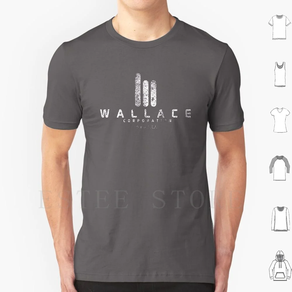 Wallace Corp. 2049 Distressed White T Shirt Print Cotton 2049 Deckard Agent K Wallace Corporation Tyrell