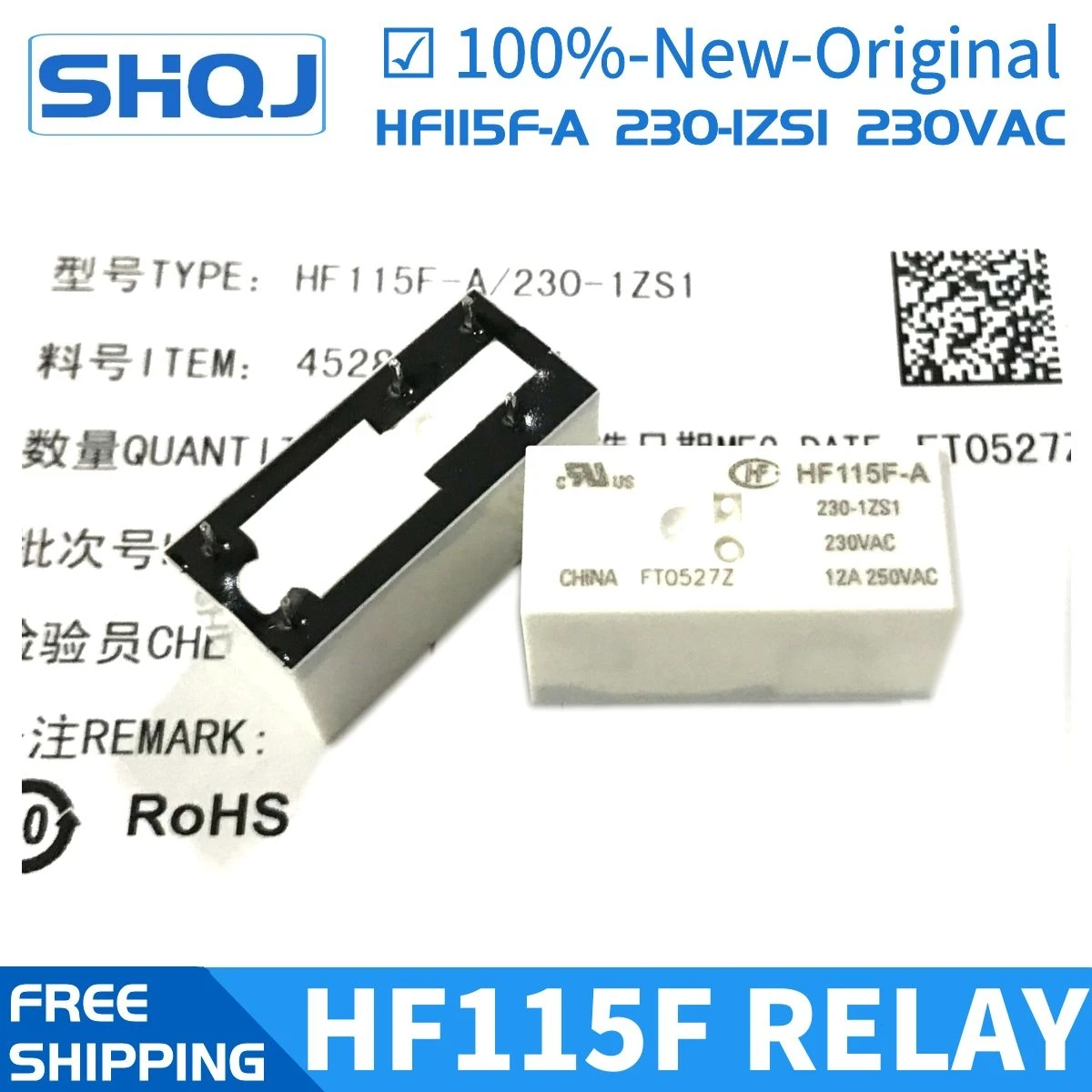 5PCS HF RELAY HF115F-A 230-1ZS1 230VAC 5PIN 12A 100%-new-original