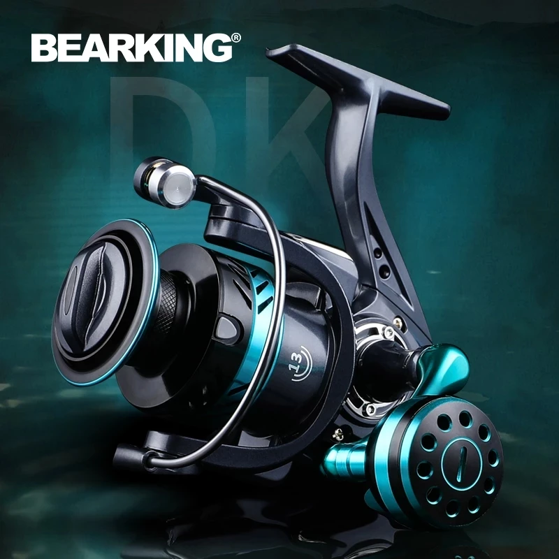 BEARKING DK1000- DK7000 Spinning Reel Winter Fishing Accessories Metal Spool 5.2:1 Gear Ratio 10kg Drag Corrosion Protection