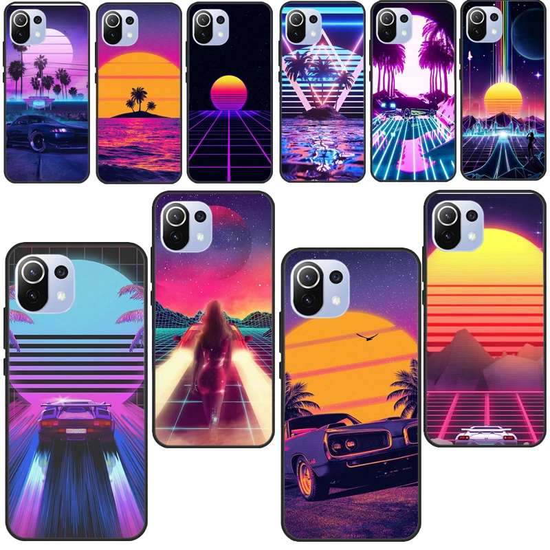 Vaporwave 80's Retro Neon Synthwave For POCO X3 Pro F3 F2 M3 Pro Case For Xiaomi Mi 11 Ultra Mi 9 10 Lite Mi 10T 9T Pro Coque