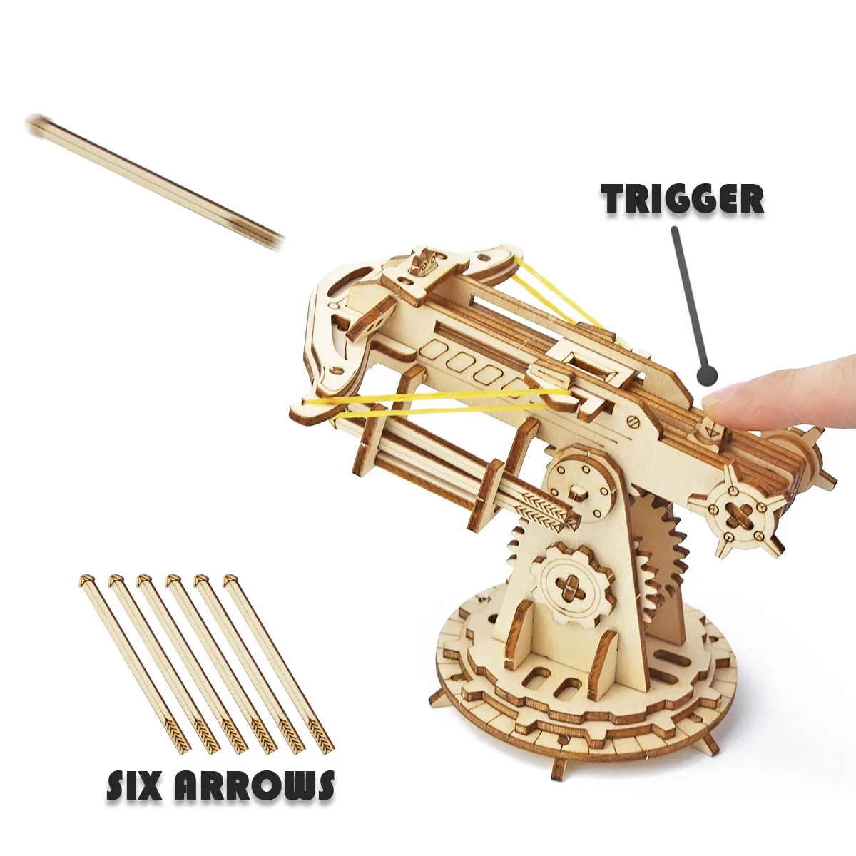 Siege Heavy Ballista Toy Model to Build 3D Wooden Mechanical Puzzle Construction Game Kit Self Assembly For Kids Gift