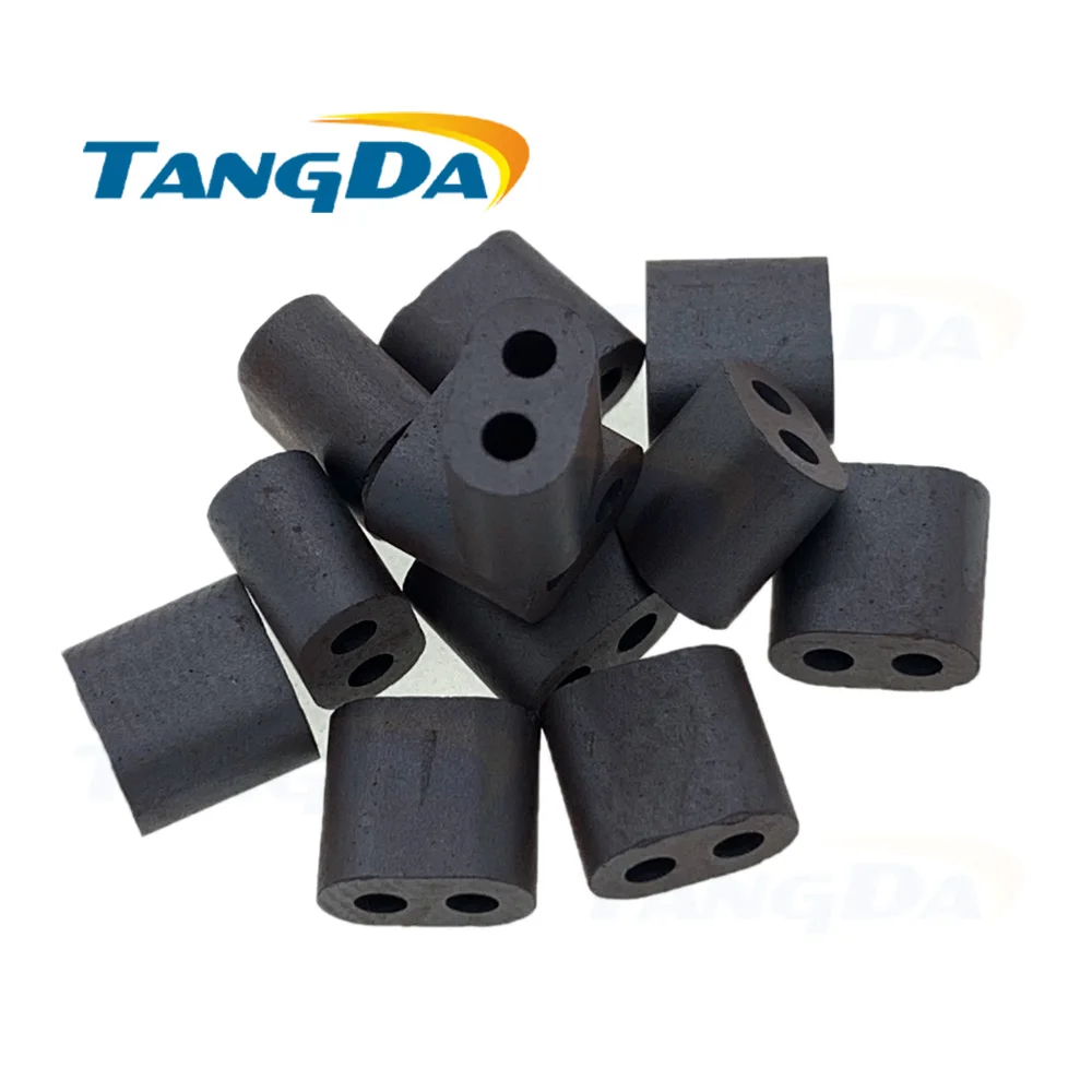 Tangda 7 4.2 6.2 mm core ferrite L*W*HT7*4.2*6.2mm ID1.7mm 1.7 hollow bead filter EMI anti-interference double hole two 2 hole A