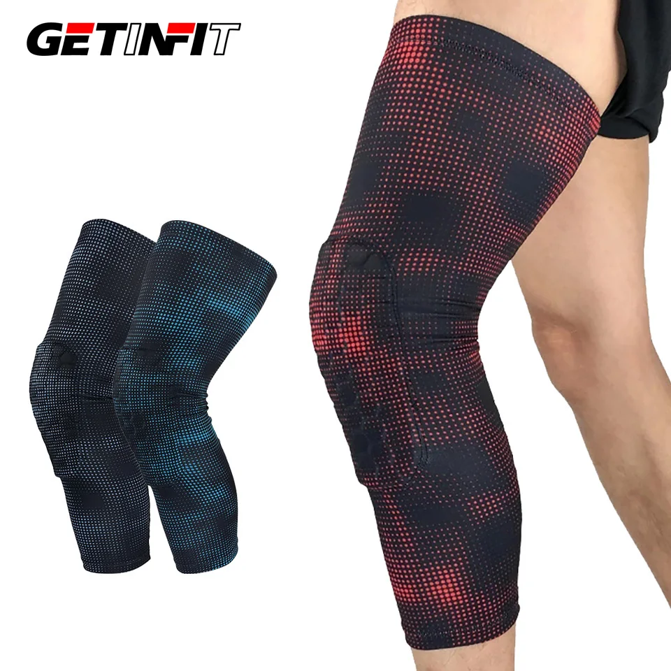 Getinfit 1PCS Knee Support Elastic Compression Leg Sleeves Sponge Honeycomb Running Brace Wrap Men Women Fitness Sports Knee Pad