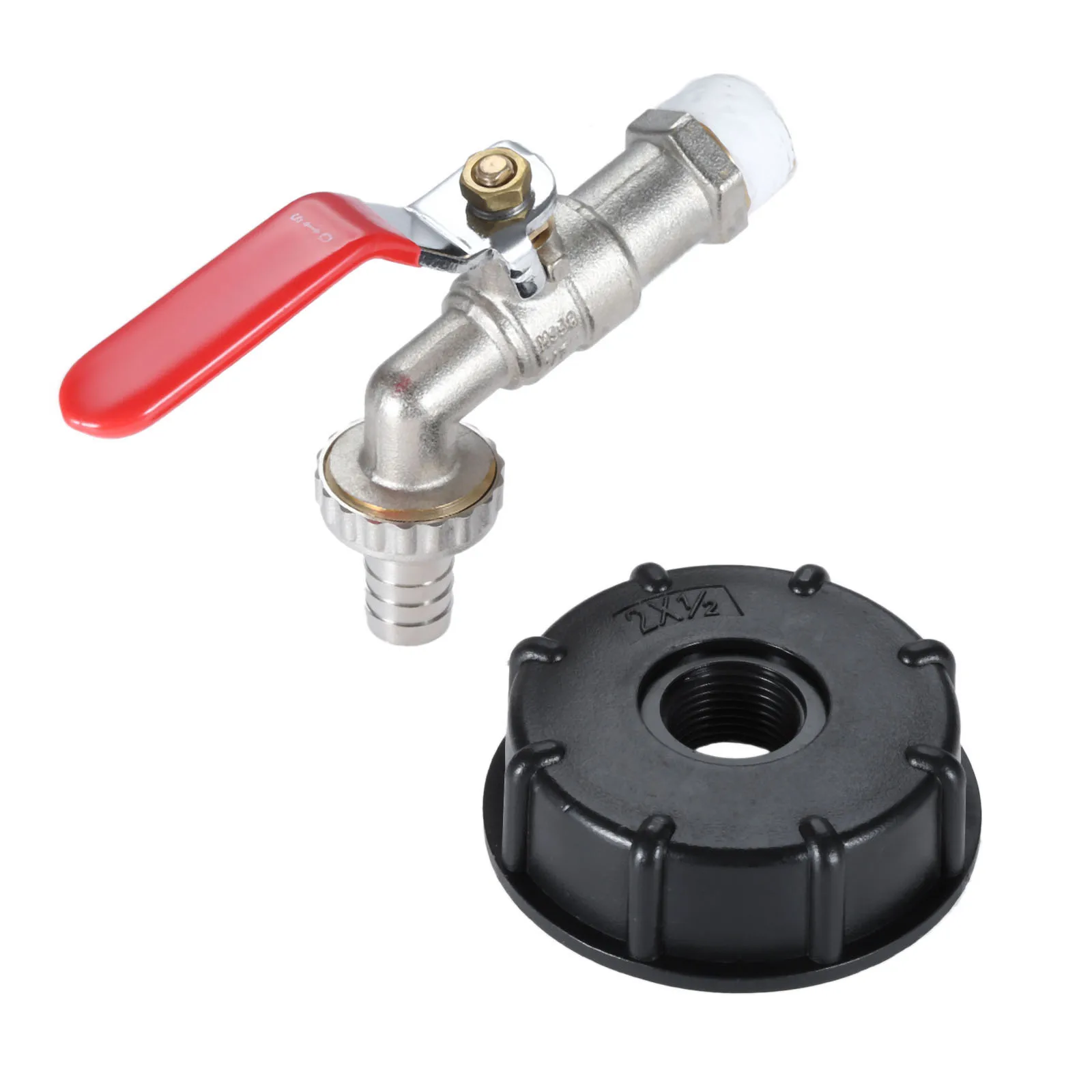 

IBC tank Ball Outlet Tap Brass+Plastic Adapter S60X6 Thick Thread 15mm Adapter Bib Snap-on Connector 1/2" 3/4" Garden Hose Part