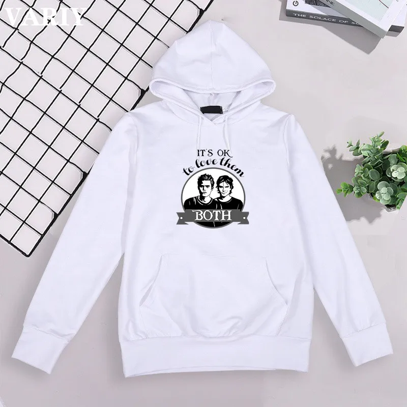 Women Hoodie The Vampire Diaries Printing Hoodies Autumn Fashion Pullovers Hedging Oversized Sweatshirts Cool Logo Casual Tops