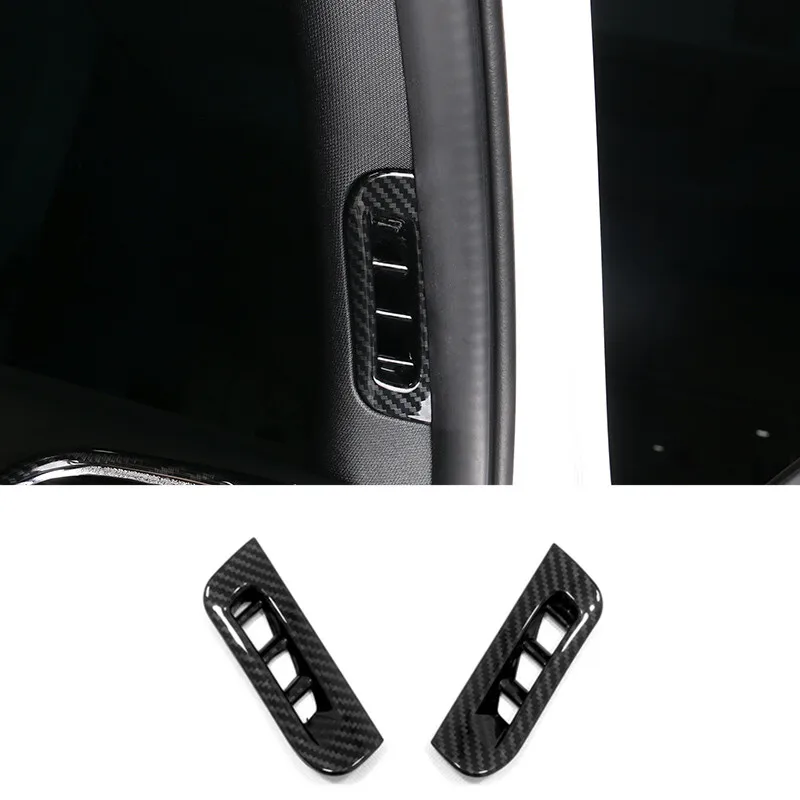 

For Jeep Grand Cherokee 2014 2015 2016 2017 ABS Carbon Fiber Car Front A-Pillar Air Outlet Decoration Cover Trim Accessories