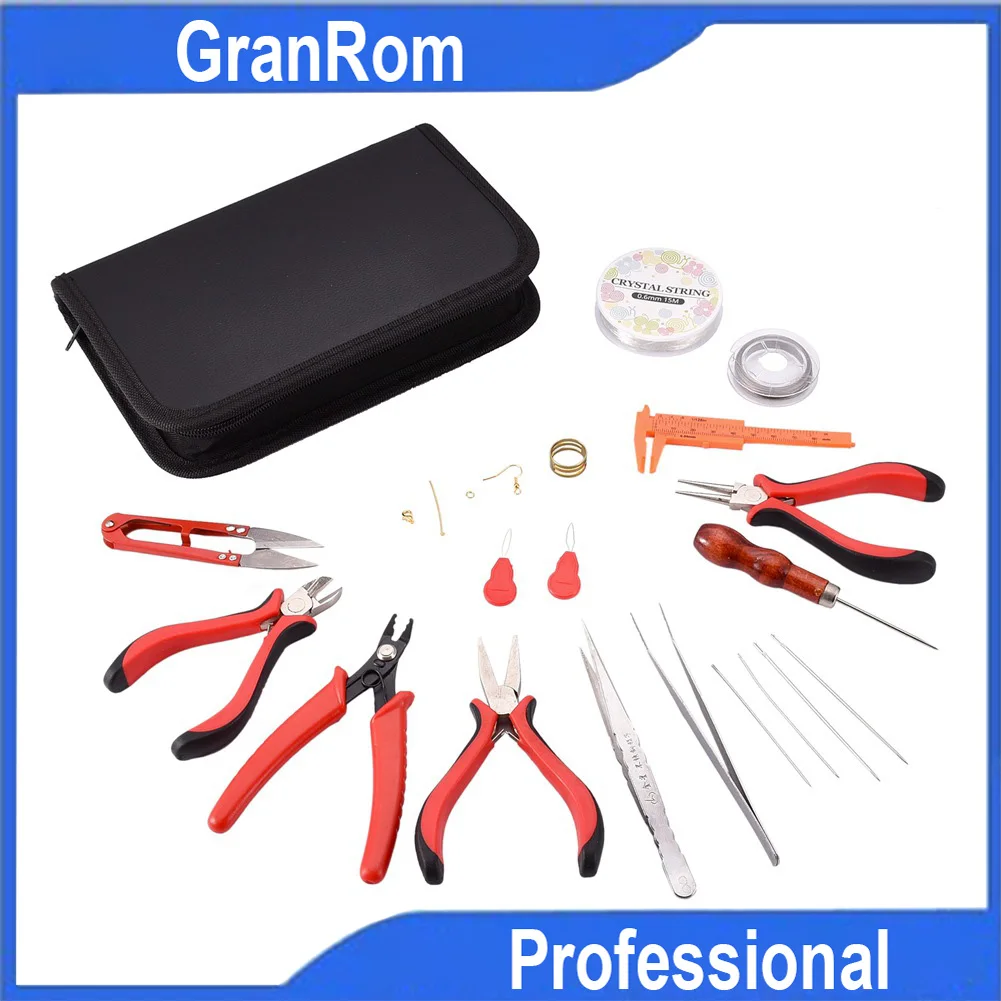 Jewelry Making Tool Kits Earrings DIY Material Bag Set Jewelry Accessories Hand Pliers Scissors Stainless Steel Tweezers