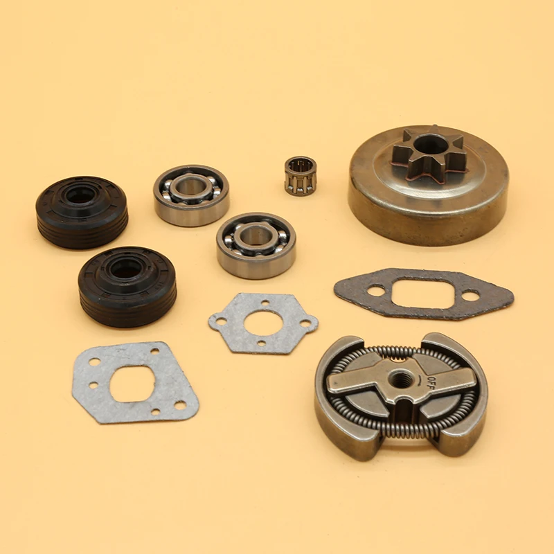 

.325 Pitch 7T Clutch Drum Sprocket Rim Bearing Oil Seal Gaskets Kit For PARTNER 350 351 352 370 371 390 420 Chainsaw Parts