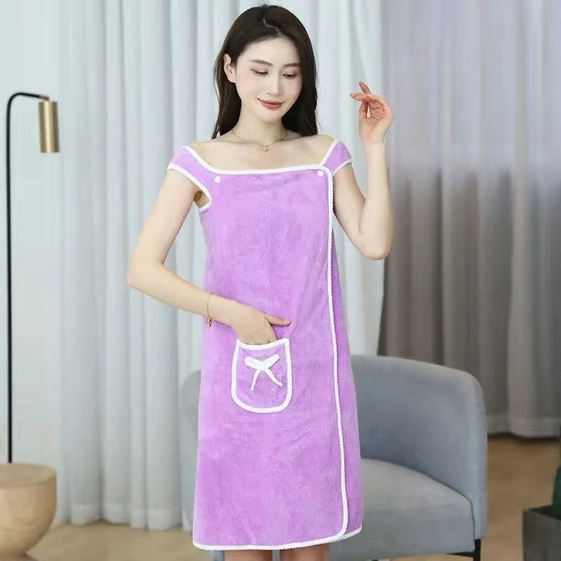 New Wearable Soft Bath Towel Fashion Simple Women Wearable Quick Dry Magic Bathing Beach Spa Bathrobes Wash Clothing