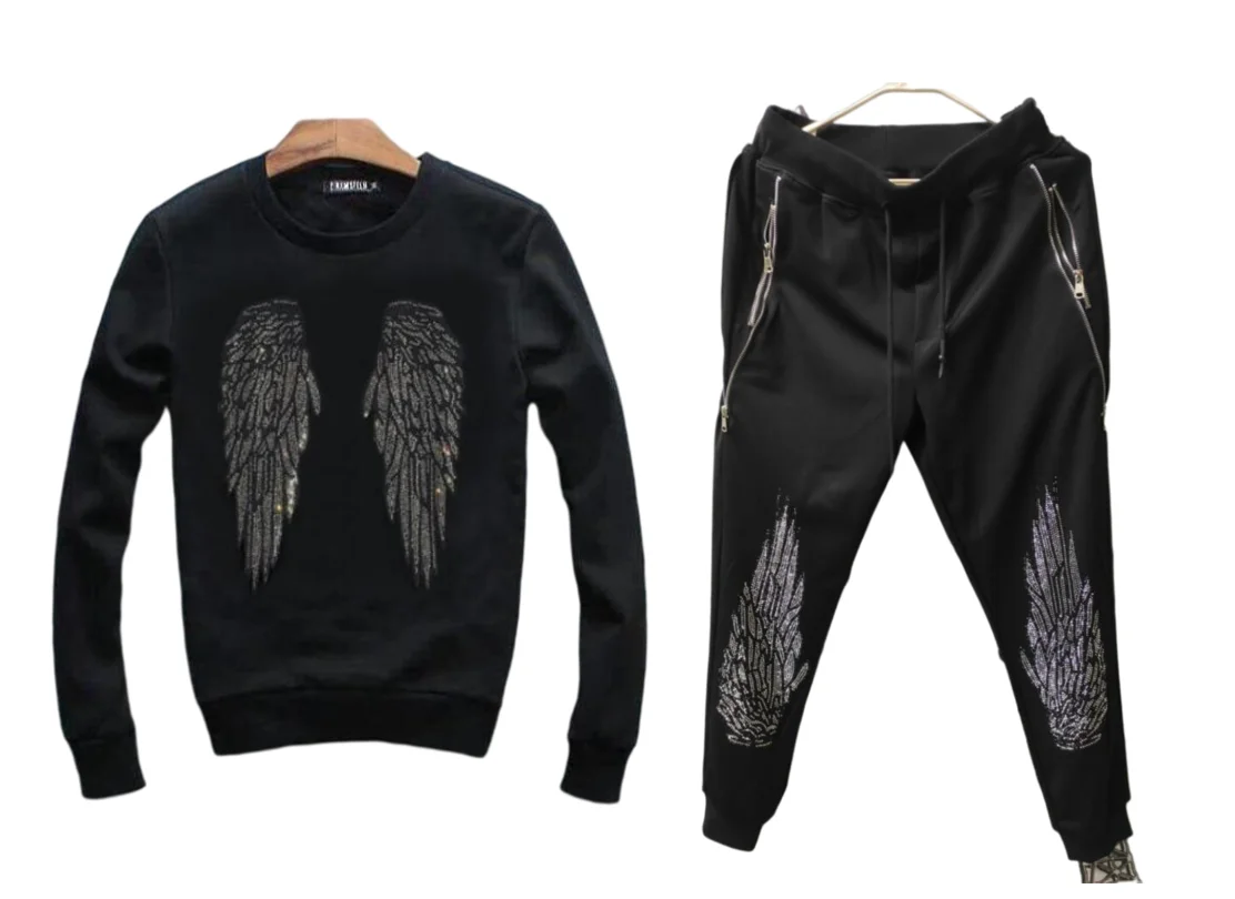 New designer Men Set Fashion Brand Tracksuit Thick hoody set Suit Male Winter Warm Outerwear Suit