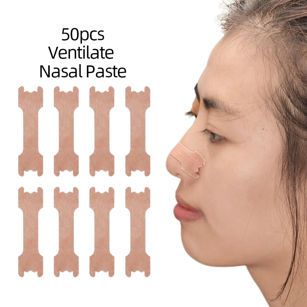 New 50Pcs Disposable Anti Snoring Nasal Strip Relief Stuffy Ventilation Nose Patches