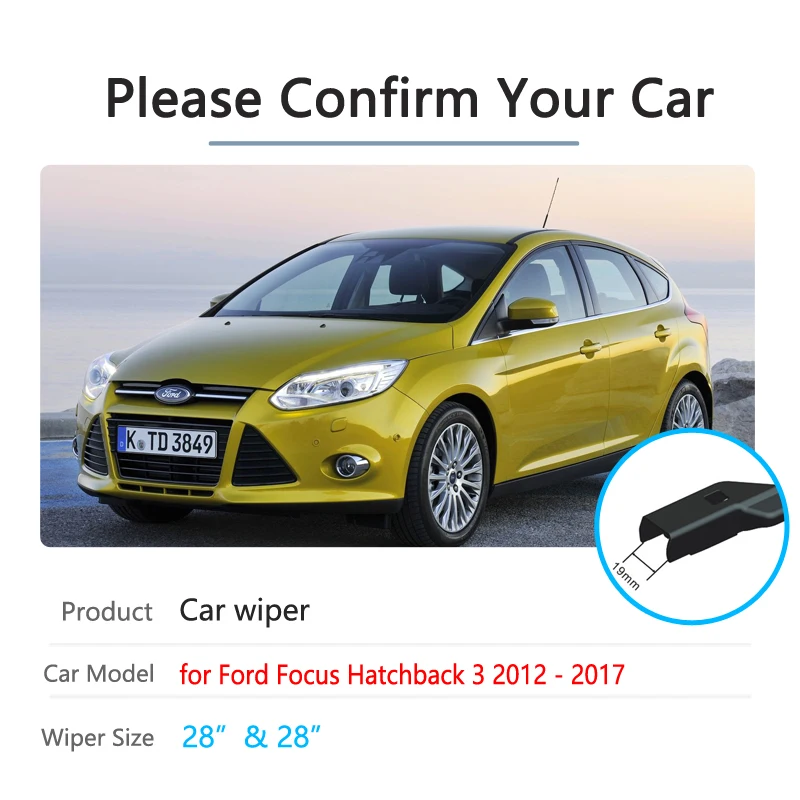 Car Wiper Blades for Ford Focus 3 2012~2017 MK3 2013 2014 2015 2016 Front Window Windshield Windscreen Car Accessories Stickers