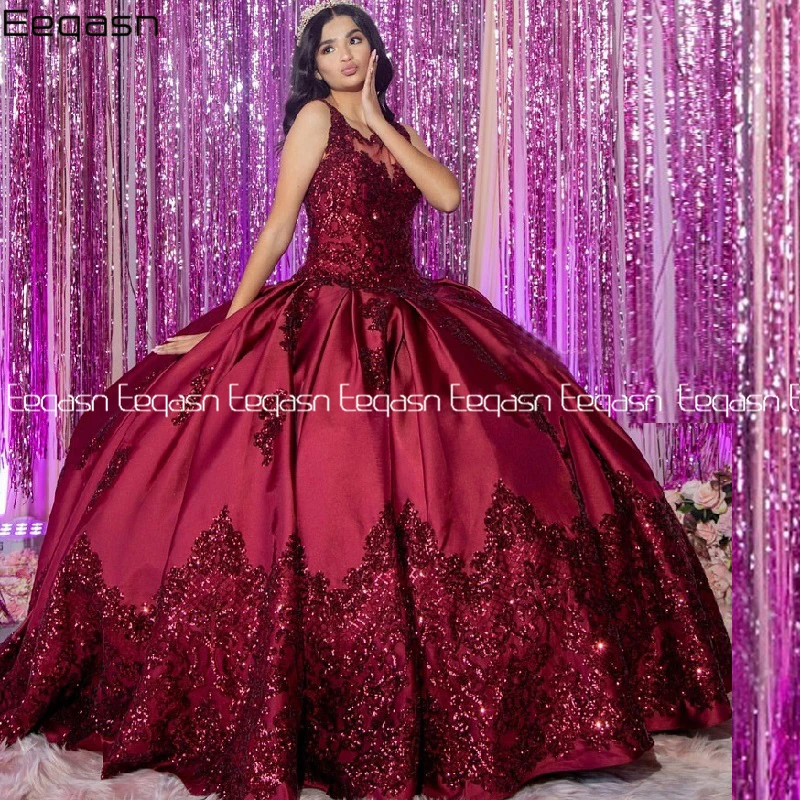 Customized Vestidos de 15 Anos New Ball Gown Quinceanera Dresses 2024 Burgundy Sweet 16 Dresses Debutante Gown Formal Prom Dress