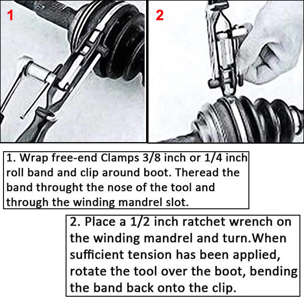 10PC Auto / ATV CV Joint Boot Clamp Pliers with CV Boot Band Clamps Kit, Joint Banding Boot Axle Clamp Tool For Most Cars