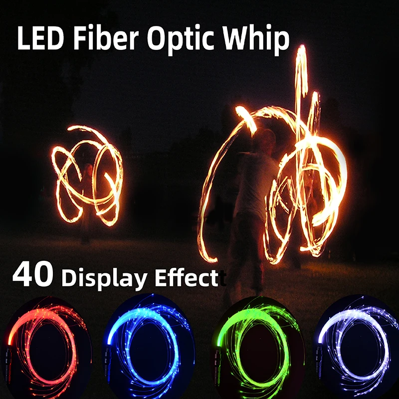 fiber optic light whip with mixed Fiber optic cable 40 modes and star sky effect for 360-degree dancing Light Up 150cm length