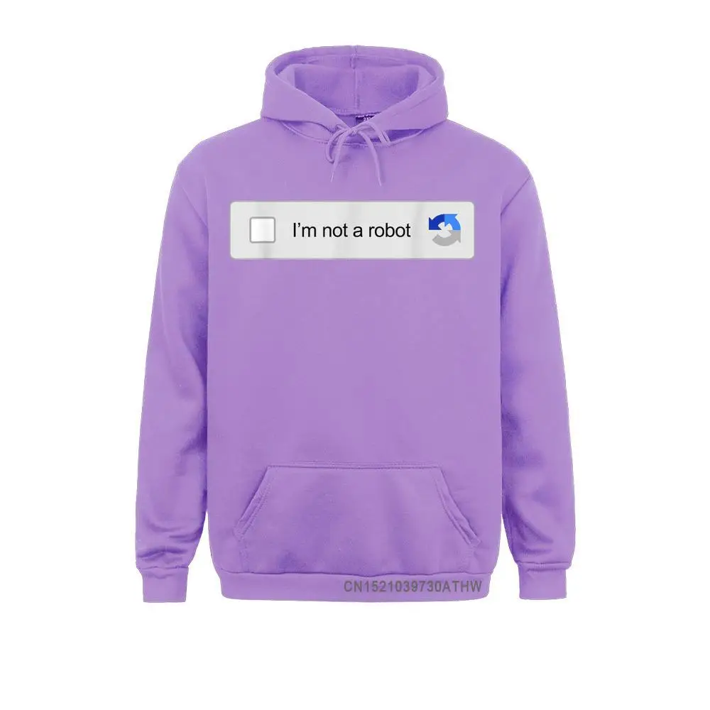 Brand NewHoodies Im Not A Robot Captcha Verification Funny Internet Memes Hooded Tops Men Sweatshirts Long Sleeve Hoods