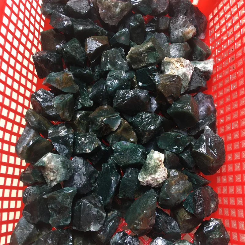

Natural Stones Moss Agate Rough Gemstones Quartz Crystal Raw Healing Decoration