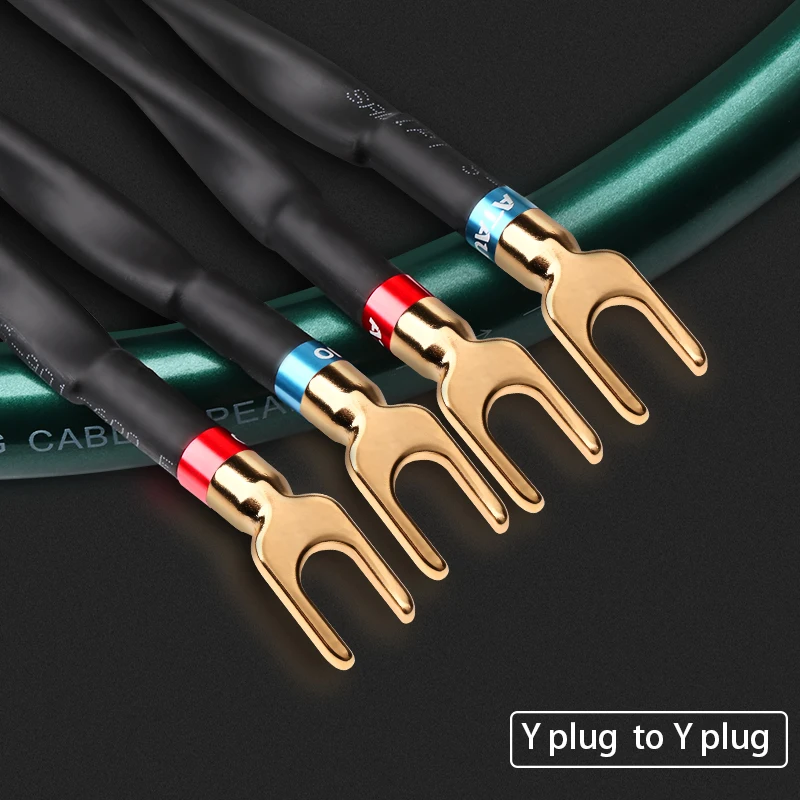 ATAUDIO Ein Paar HIFI Lautsprecher Kabel Hallo-end OCC Lautsprecher Draht Für Hallo-fi Systeme Y Stecker Bananen stecker Lautsprecher kabel 3