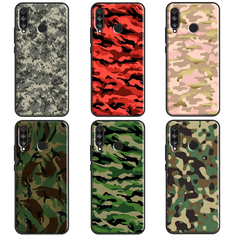 Camo Camouflage Pattern For Huawei P30 Pro P20 P40 Lite P 10 Mate 20 Lite Case For Huawei P Smart 2019 Z Cover