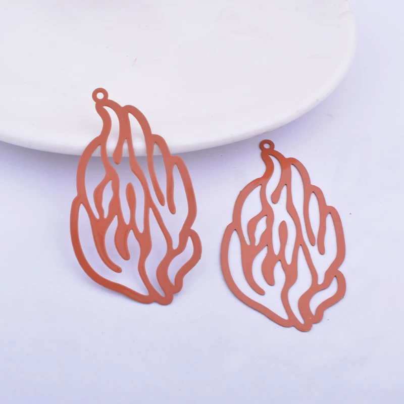 30pcs AB3754 29*50mm Filigree Big Fire Shape Charms HAESH SHELI Metal Brass Pendant Earring Findings