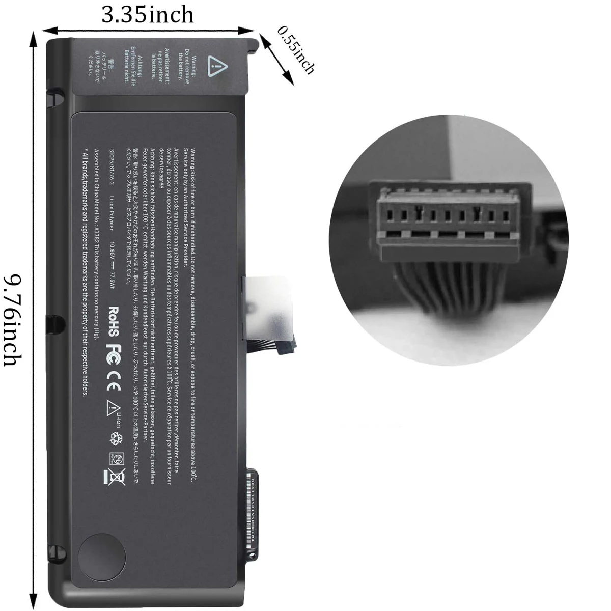 Imagem -04 - Damaite-bateria para Computador Portátil 15 Polegadas Modelos A1382 A1286 2011 Versão 2012 Mc721 Mc723 Mc847 Md318 Md322 Md103 Md104