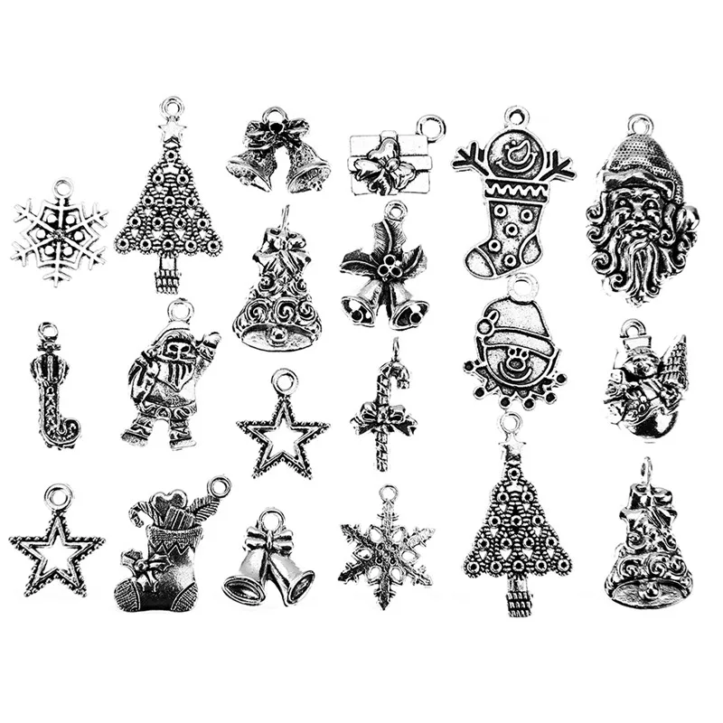 20pcs Mixed Skeleton Skull Halloween Charms Lot Metal Christmas Charms Pendants Bulk For Diy Bracelet Earrings Jewelry Making