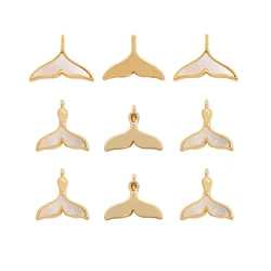 1Pcs Charms metal Whale Tail 18K Gold Plated Making Pendant Fit Jewelry Finding DIY Bracelet Necklace Accessories