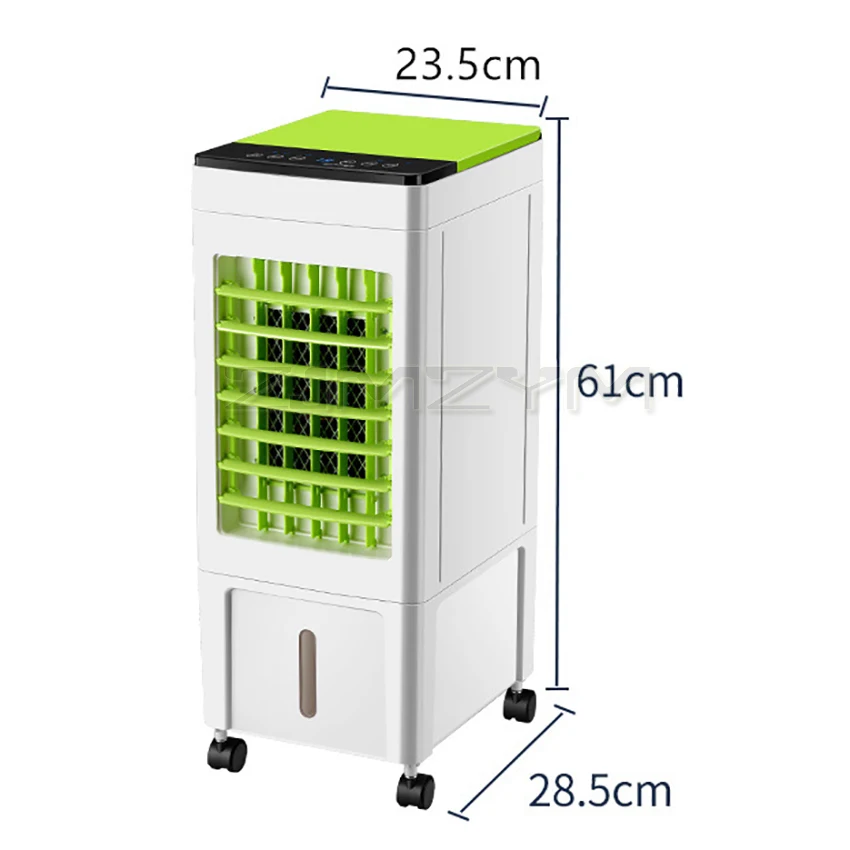 Mobile Air Conditioner Fan with Remote Control Household Cooling Water-Cooled Fan 8H Timing Moving Wheel 3-Gear Speed Air Cooler