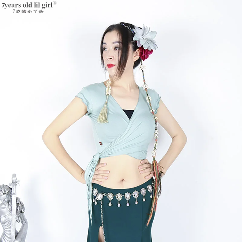 Dài Tay Modal Cotton Phương Đông Cao Cấp Chuyên Nghiệp Bellydance Áo Sơ Mi Nữ Tập Bụng Quần Áo GGG01