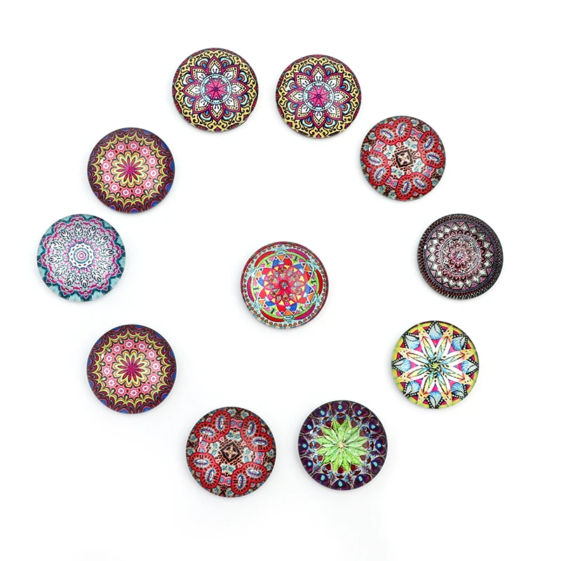 20/10pcs Retro Ethnic Window Grille Round Blank Flatback 10-25mm Glass Cabochon For DIY Jewelry Making Bracelet Accessories