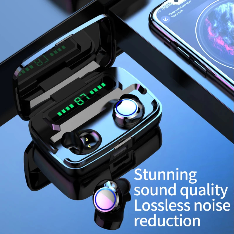 

M11 Wireless Earphones TWS V5.1 Bluetooth earphone HiFi IPX7 Waterproof earbuds LED Touch Control Headset with dual microphone