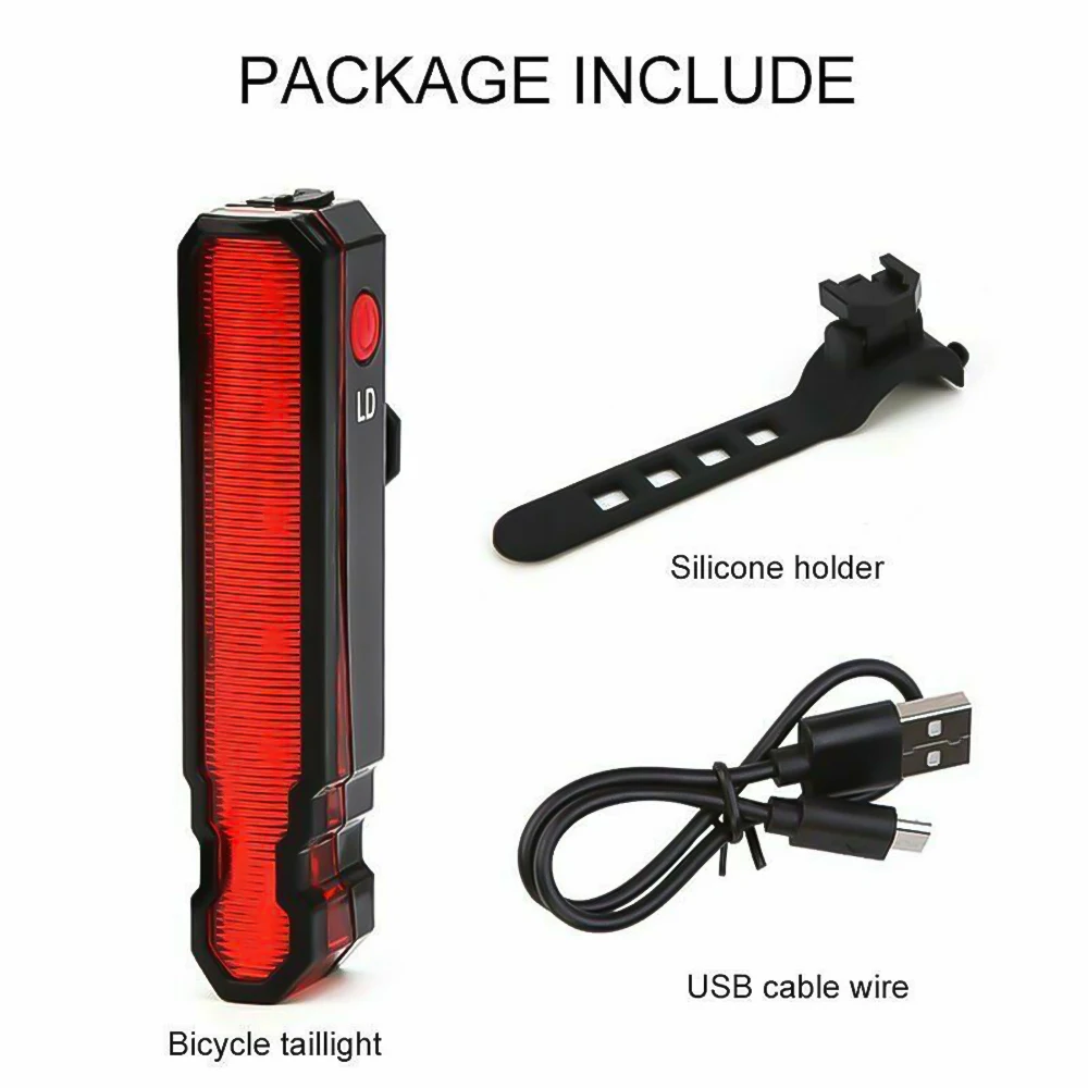 Bike Rear Light Warning Bike Taillight Seatpost LED Lamp USB Rechargeable MTB Road Bicycle Light for Night Riding Safety