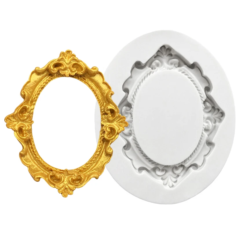 Photo Frame Mirror Silicone Mold Resin Tools Sugarcraft Cupcake Baking Mold Fondant Cake Decorating Tools