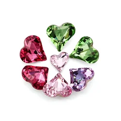 Fresh Color Rose Heart Shaped Pointback Crystal Loose Rhinestones for Nail Shiny K9 Glass Strass Crystal Glue on Clothes Jewelry