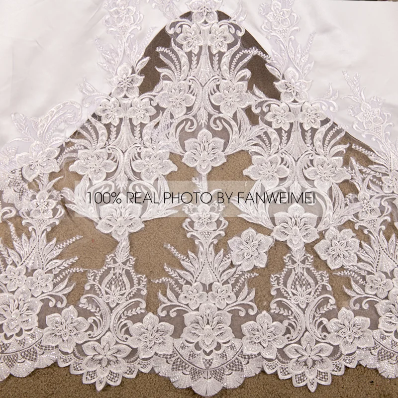 #9211REAL PHOTOS BY FANWEIMEI Vintage Off Shoulder Short Sleeve  Sheer Lace  A-Line Backless Wedding Dress Bridal Gowns