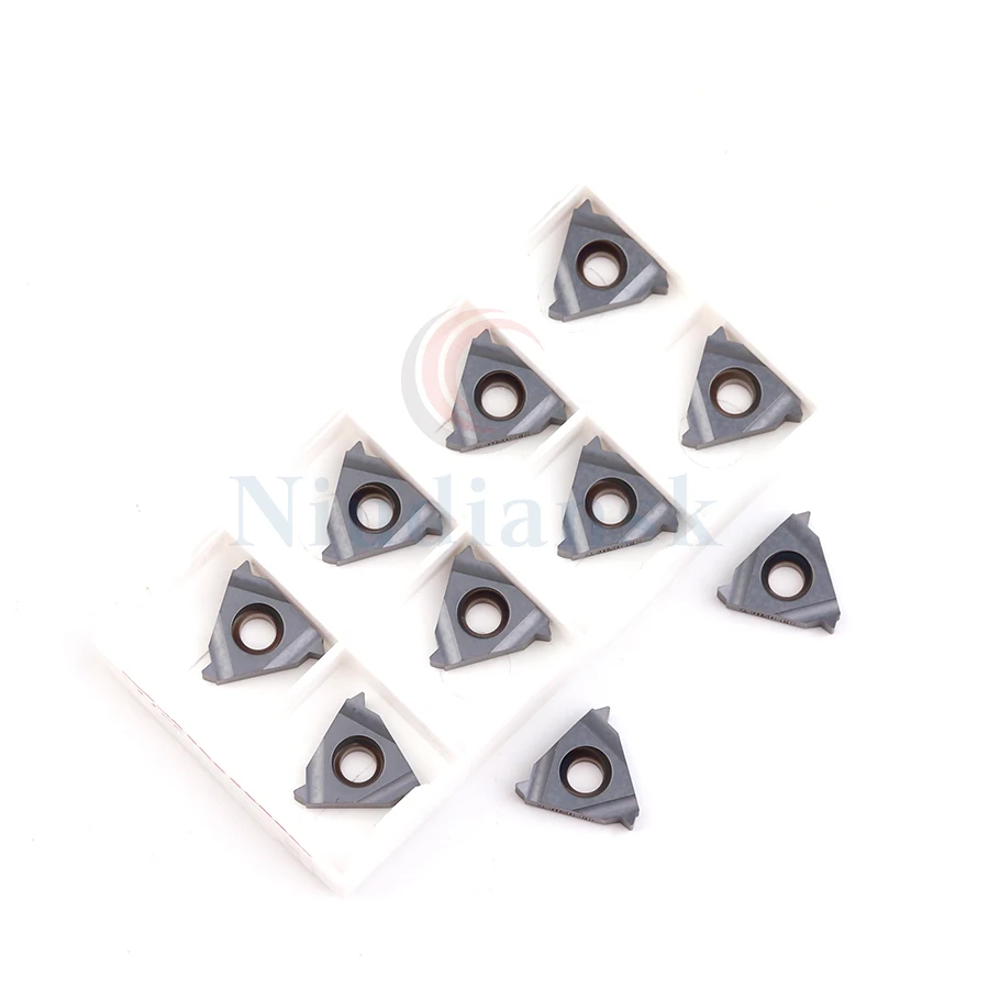Ferramenta de rosca giratória de torno cnc + 10 peças 16er 0.5 iso 3.5 iso inserções de liga rígida