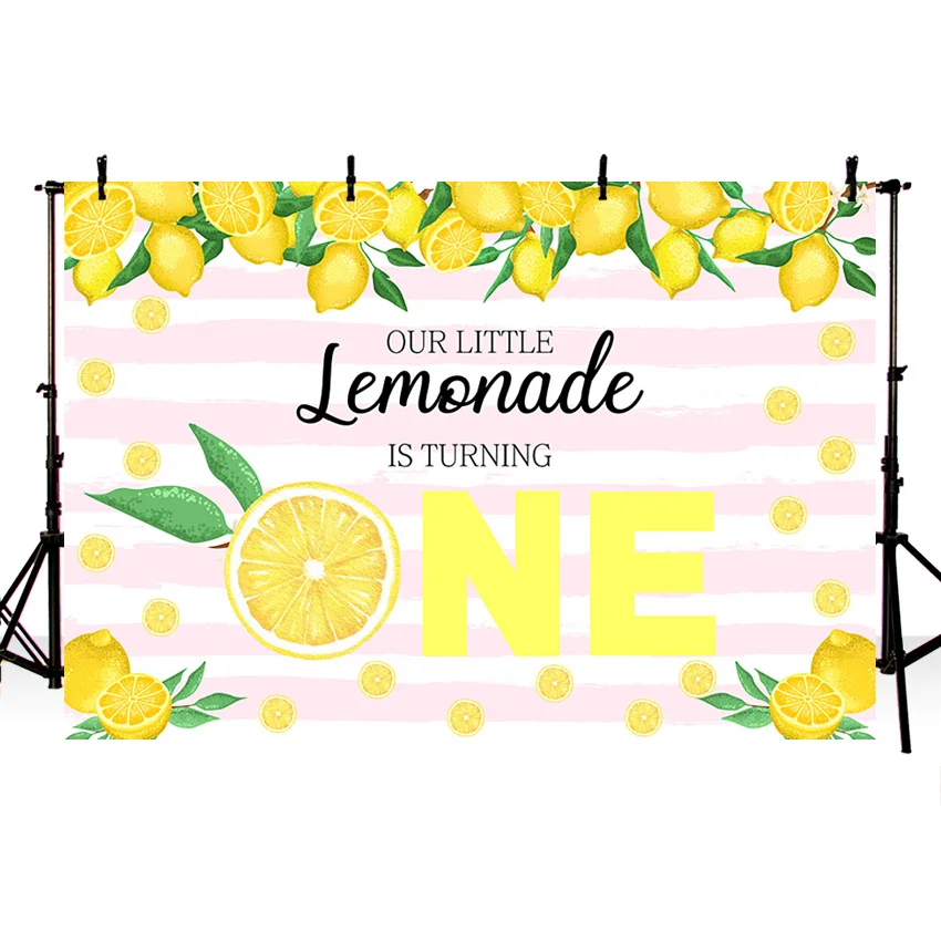 Mehofond الربيع الفاكهة الأصفر عصير الليمون التصوير خلفية سعيد 1st عيد ميلاد حزب خلفية ل دينا الطفل الصغير استوديو الصور