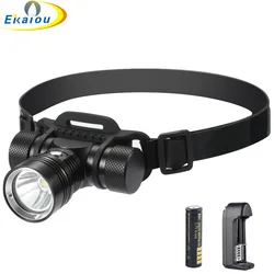 New Portable Diving Headlight 100M Underwater L2 White / Yellow Light LED Diver Spearfishing Headlamp 18650 Lamp