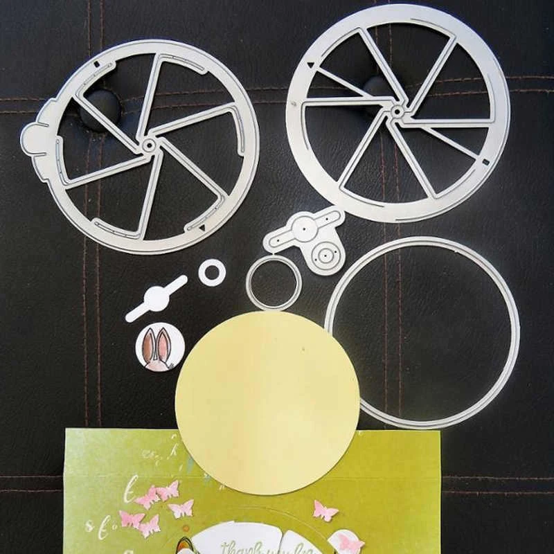 Magic Window Slider Card Cutting Dies DIY Flower Decorative Knife Die Circle Craft For Scrapbooking Handmade Knife Mould